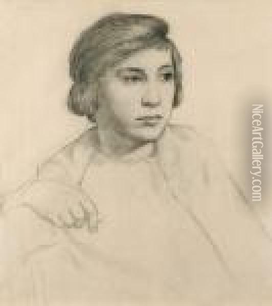 Portrait Of Woman Oil Painting - Sir William Newenham Montague Orpen