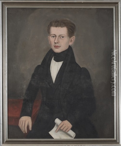 Portrait Of Edward Pitkin Cowles Of North Canaan, Connecticut Oil Painting - Erastus Salisbury Field