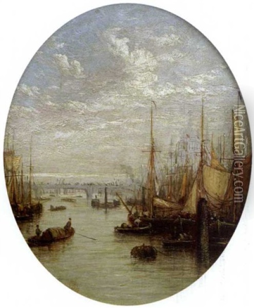 Sailing Boats On The Thames Oil Painting - Francis Moltino