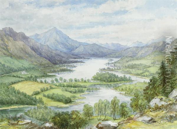 Loch Tummel, The Queen's View Oil Painting - Harriet Davison Drummond Cooper