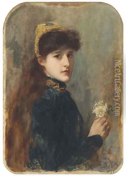 Portrait of a Young Girl Oil Painting - Henri Gervex