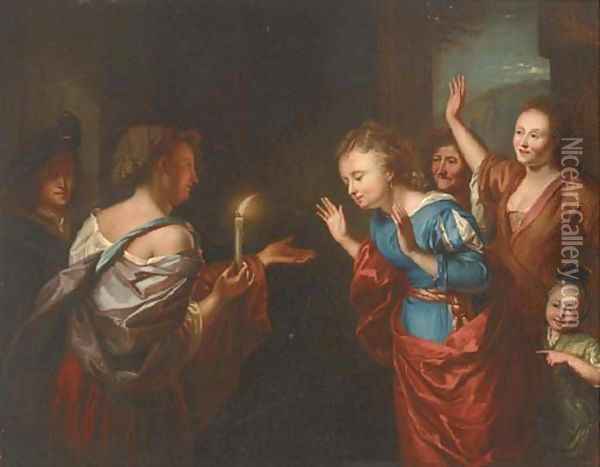 The Wise and Foolish Virgins Oil Painting - Godfried Schalken