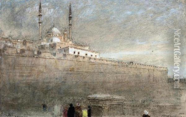 The Citadel, Cairo Oil Painting - Albert Goodwin