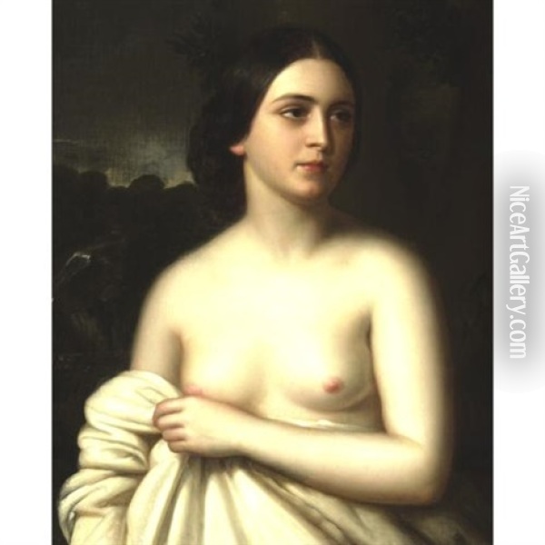 Portrait Of A Woman Oil Painting - Joseph (Guiseppe) Fagnani