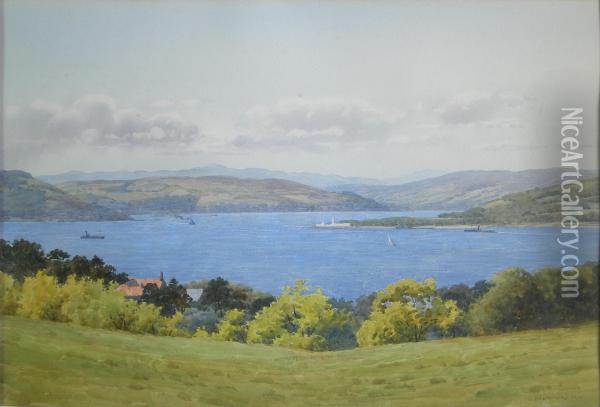 Skelmorlie Golf Course Towards The Point Oil Painting - George, Captain Drummond-Fish