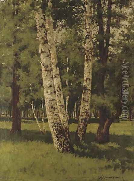 Birch trees Oil Painting - Arkhip Ivanovich Kuindzhi