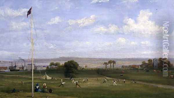 View of Shoreham, c.1830s Oil Painting - George (Sydney) Shepherd