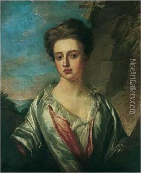 Portrait Of A Lady Oil Painting - Michael Dahl