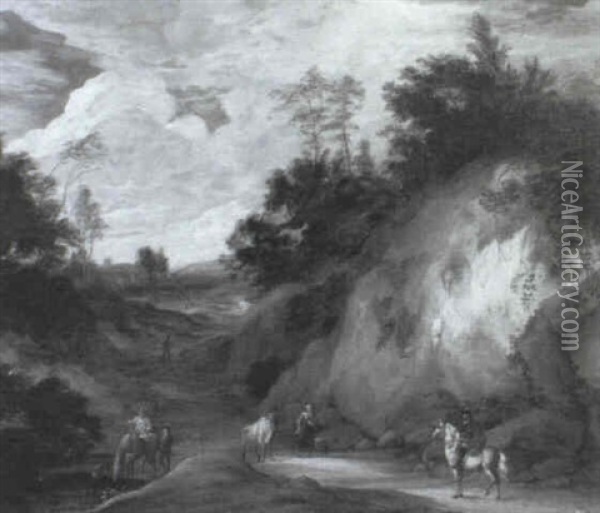 Paysages A La Dune De Sable Oil Painting - Cornelis Huysmans