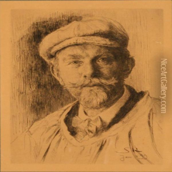 The Artist's Self Portrait Oil Painting - Peder Severin Kroyer