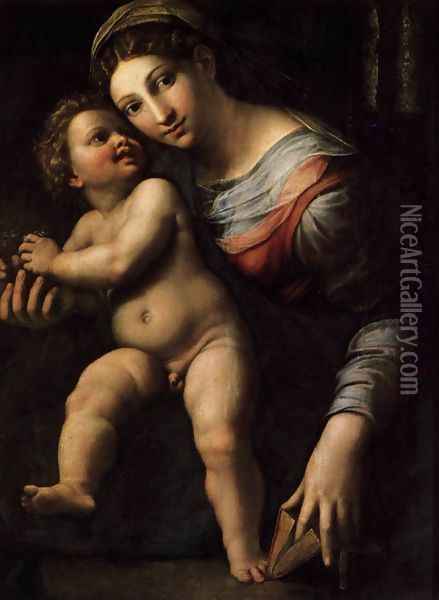 Virgin with the Child Oil Painting - Giulio Romano (Orbetto)