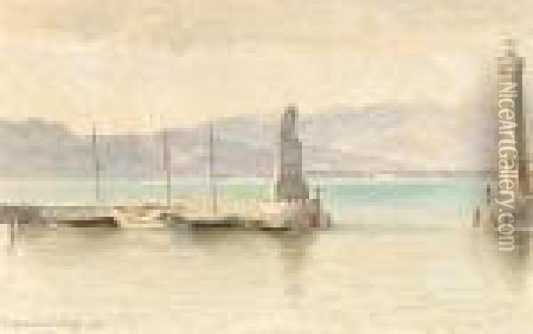 Hafen Von Lindau 1873 Oil Painting - Edward Theodore Compton