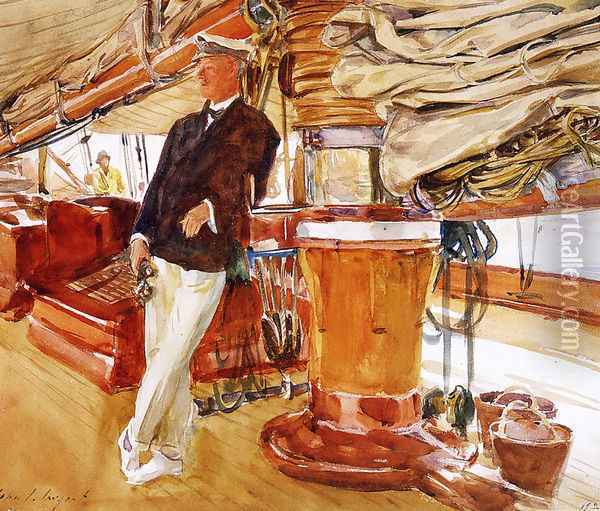 On the Deck of the Yacht Constellation Oil Painting - John Singer Sargent