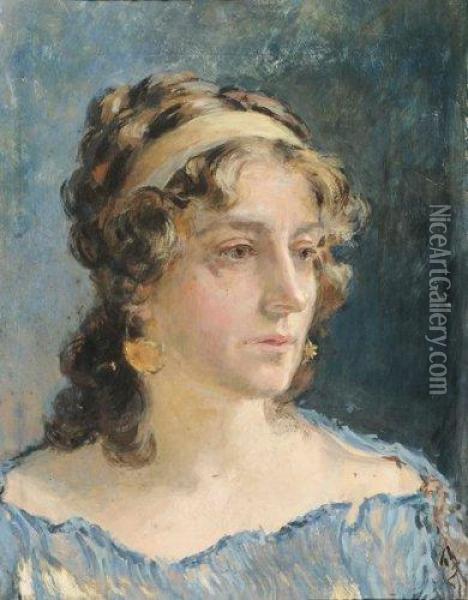 Portrait De Femme Oil Painting - Mariano Fortuny Y Madrazo