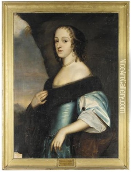 Portrait Of Amalie Of Hesse, Princess Of Tarent Oil Painting - Gerrit Van Honthorst