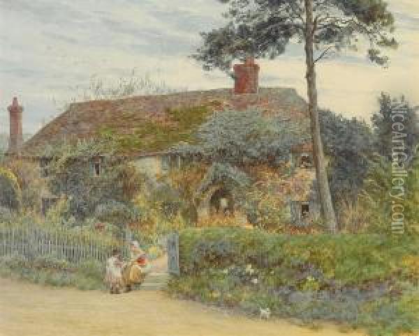 Hook's Farm, Freshwater, Isle Of Wight Oil Painting - Helen Mary Elizabeth Allingham