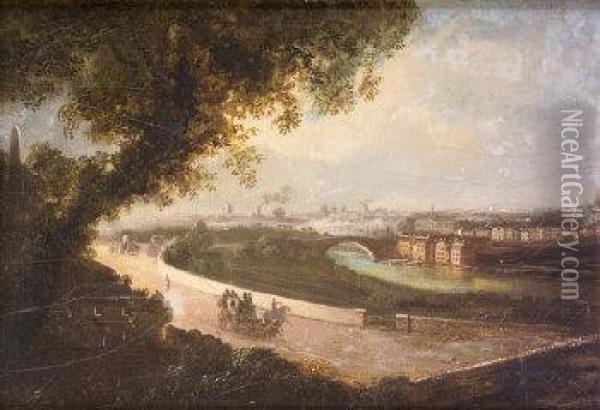 A View Of Dublin From Islandbridge Oil Painting - William II Sadler