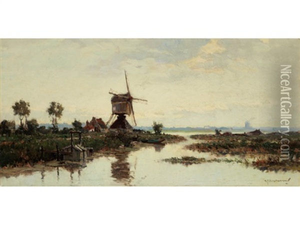 Niederlandische Polderlandschaft Oil Painting - Gerard Delfgaauw