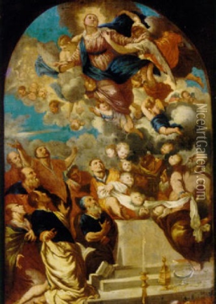 The Ascension Of The Holy Virgin Oil Painting - Sebastiano Conca