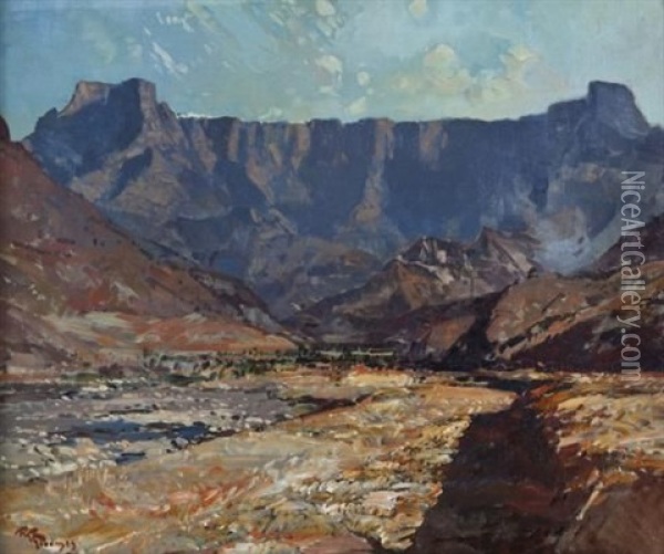 The Amphitheatre, Mont Aux Sources Oil Painting - Robert Gwelo Goodman