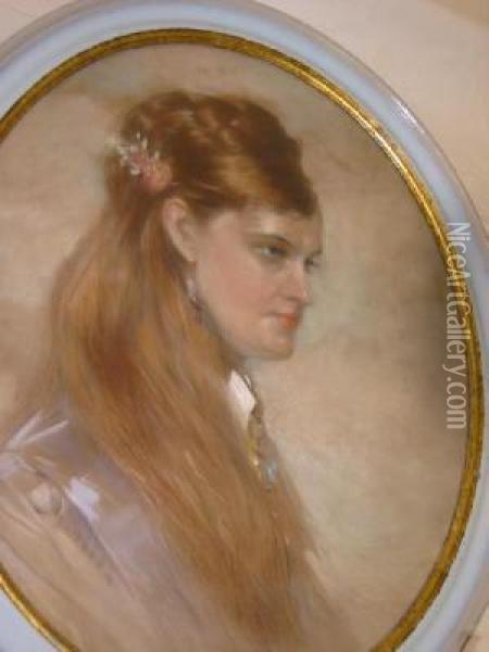 Portrait Of A Young Woman Oil Painting - Paul Cesar Helleu
