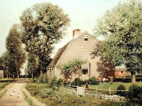 Old Homestead on the Turnpike, c.1889 Oil Painting - Henry Pember Smith