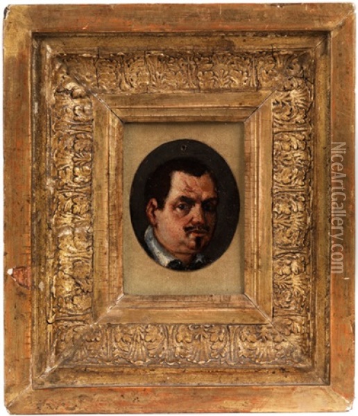 Ovales Miniaturbildnis Seines Bruders Annibale Carracci Oil Painting - Agostino Carracci
