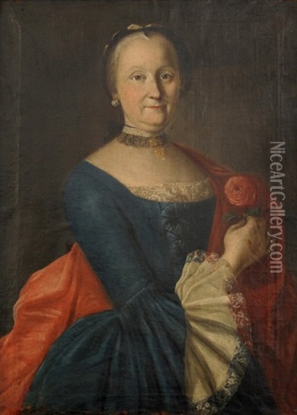 Portrait Von M. Byss. Gemahlin Des Joh.bapt.balth. Byss. Landvogt Von Bucheggberg Anno 1771 Oil Painting - Johann Melchior Wyrsch
