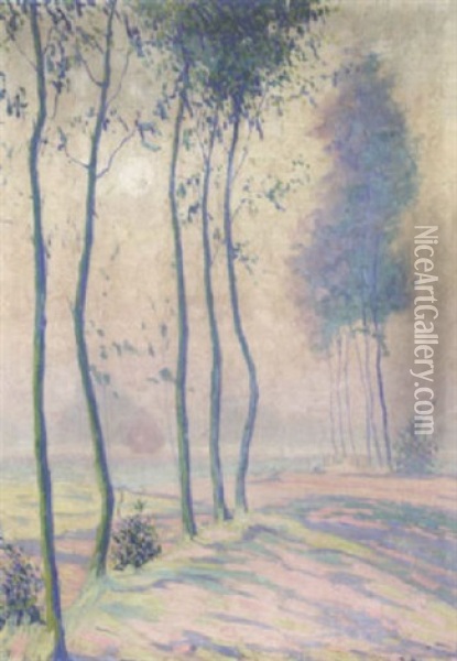 Landskab I Morgendis Oil Painting - Rene De Pauw
