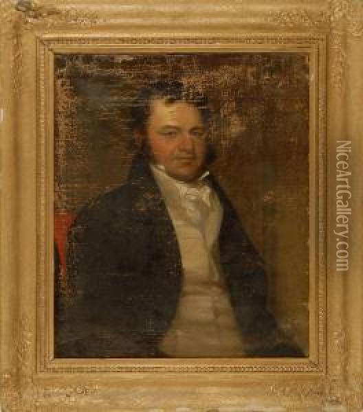Portraits Of Mr. And Mrs. Budd Oil Painting - John Neagle