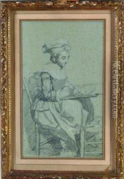 la Jeune Artiste Oil Painting - Francois Louis Joseph Watteau