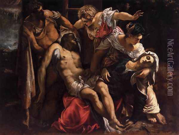Lamentation over the Dead Christ Oil Painting - Jacopo Tintoretto (Robusti)