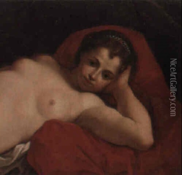 Liegende Venus Auf Rotem Tuch Oil Painting - Carlo Cignani