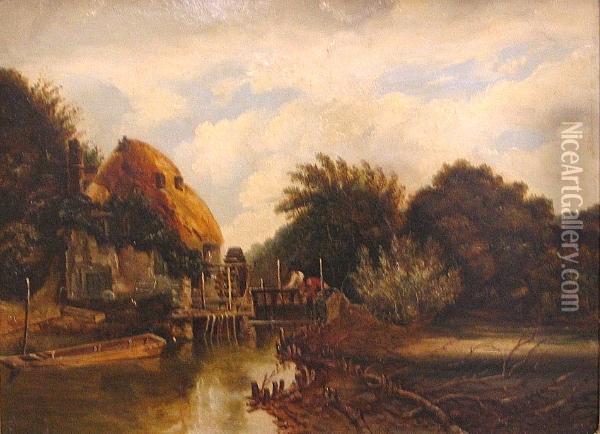 A Lock On The Stow Oil Painting - Frederick Waters Watts
