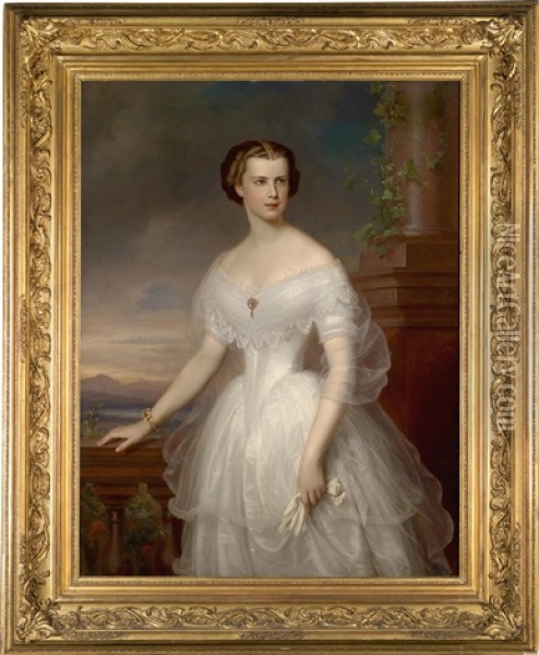 Kaiserin Elisabeth Von Osterreich Oil Painting - Franz Schrotzberg