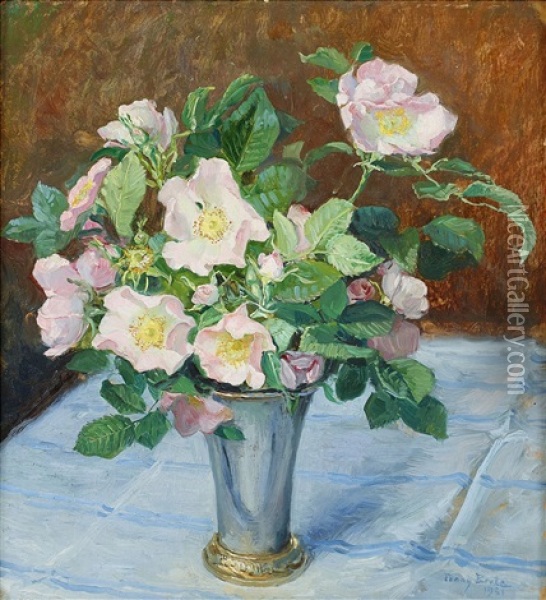 Nyponblommor Oil Painting - Fanny Ingeborg Matilda Brate