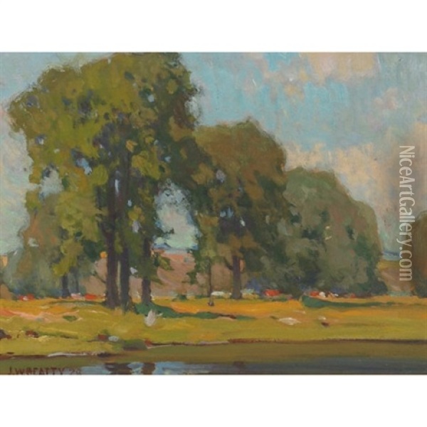 Elms Near Port Hope, Ontario Oil Painting - John William Beatty