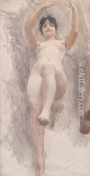 A Female Nude Oil Painting - Henri Bonis