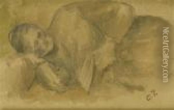 Etude De Rachel, Mere De L'artiste, Entendue Sur Un Lit Oil Painting - Camille Pissarro