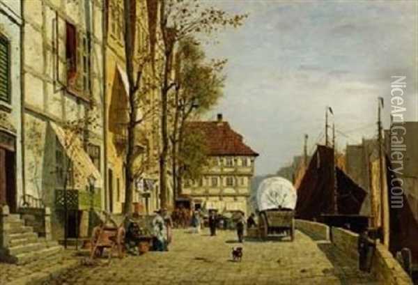Aus Einer Alten Hansestadt Oil Painting - Fritz Stoltenberg