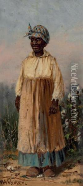 Cotton Worker Oil Painting - William Aiken Walker