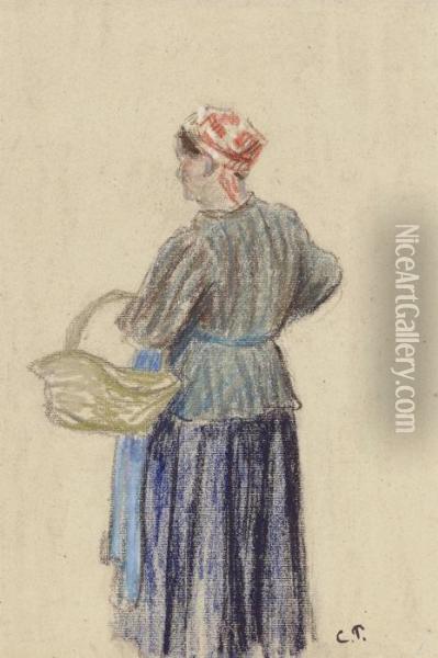 Paysanne Portant Un Panier Oil Painting - Camille Pissarro