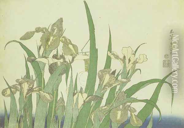 Irises Oil Painting - Katsushika Hokusai