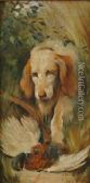 The Retriever; An Ernest Friend Oil Painting - William Arnold Woodhouse