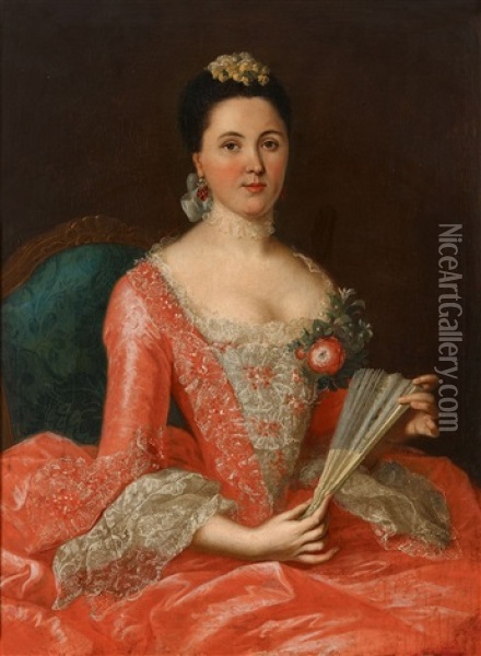 Portrait Of An Aristocratic Lady Oil Painting - Johann Heinrich Tischbein the Elder