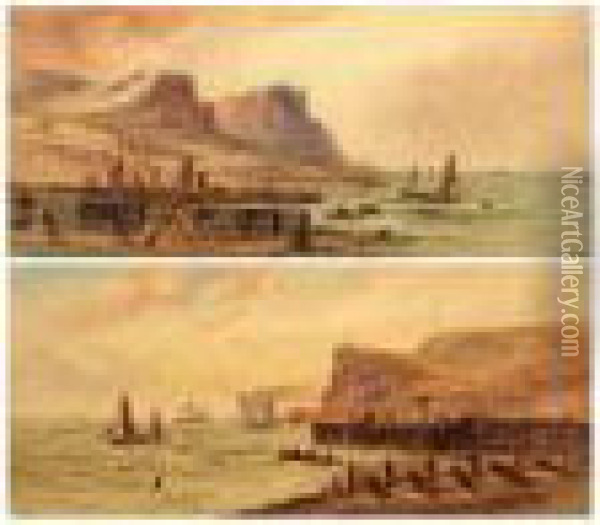 Coastal/harbour Scenes Oil Painting - Edmund Darch Lewis