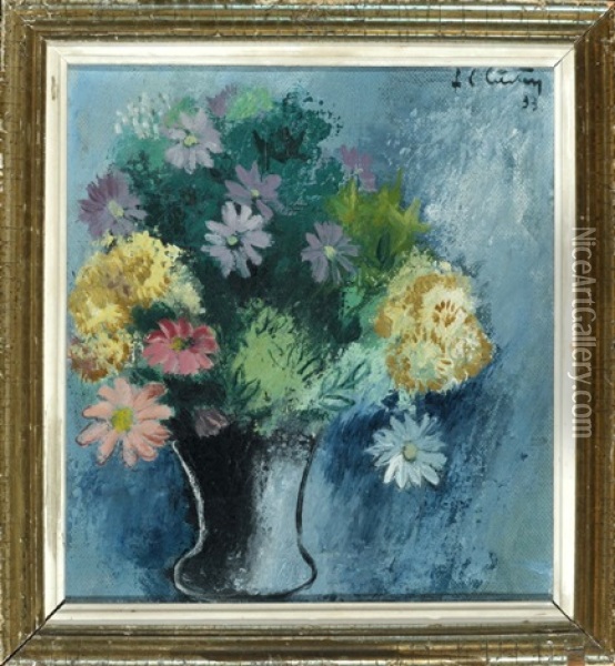 Bunter Blumenstraus In Vase Oil Painting - Ferdinand Carl Cuerten
