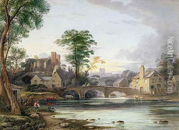 Brecon Castle Oil Painting - John Varley