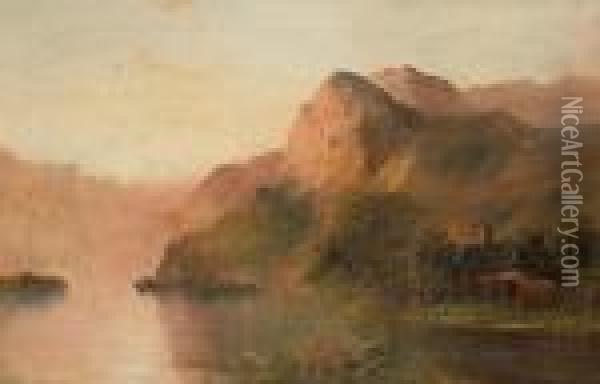 Highland Loch View Oil Painting - Frank E. Jamieson