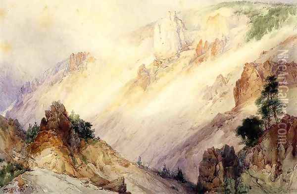 Grand Canyon of the Yellowstone I Oil Painting - Thomas Moran